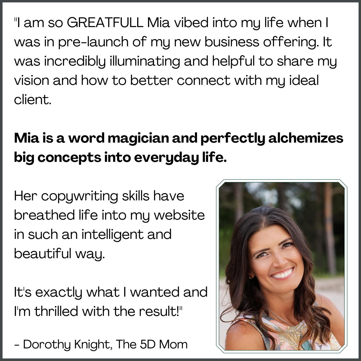 copywriting-testimonial Dorothy Knight Copywriting Testimonial