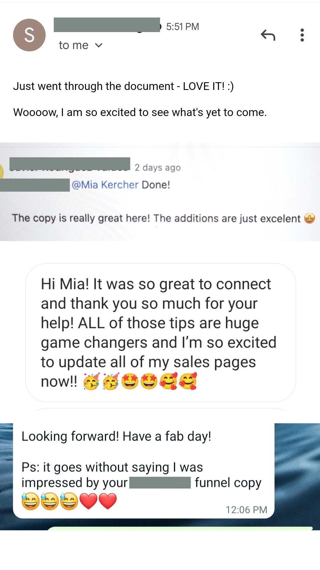 Copywriting testimonials Copywriting testimonials
