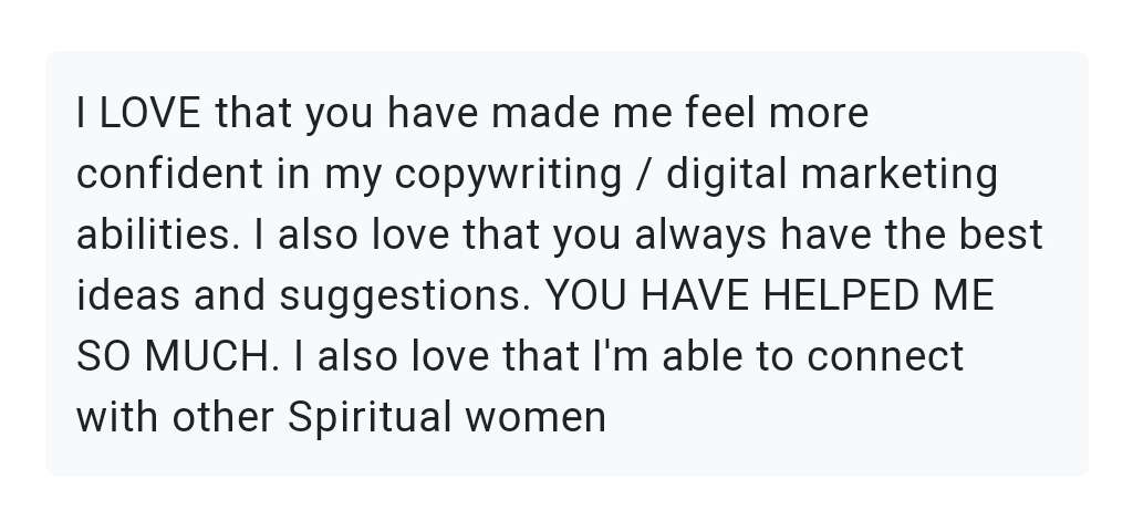 Copy Coaching Testimonial