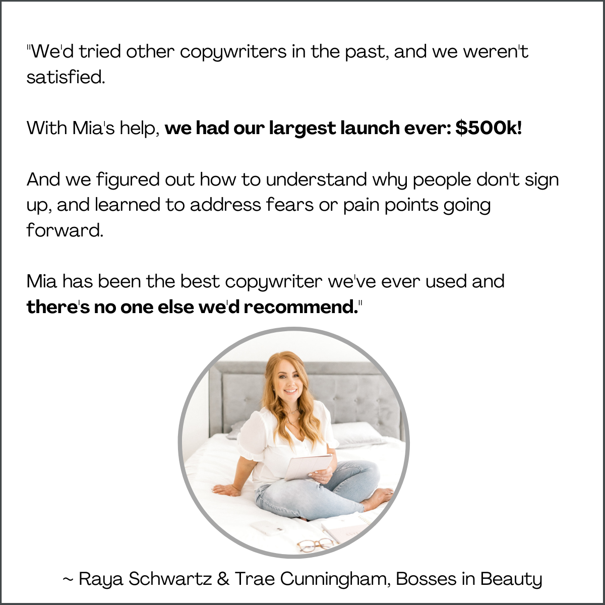 Copywriting Testimonial