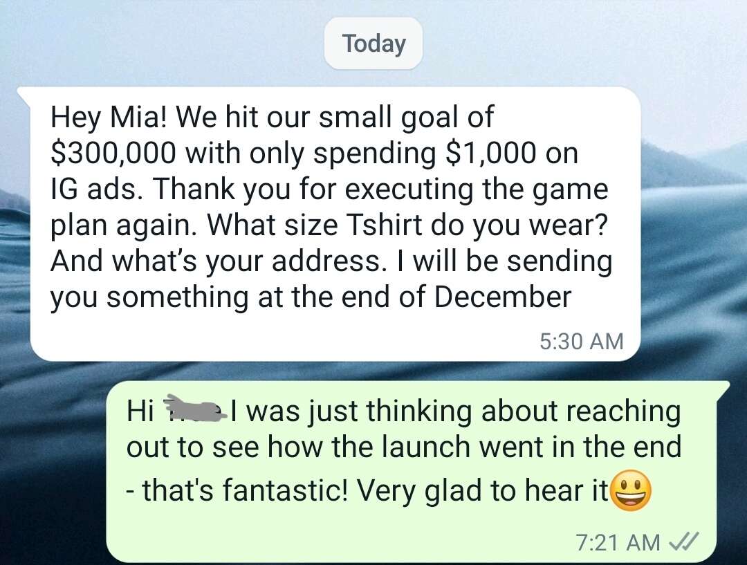 Copywriting Coaching Testimonial