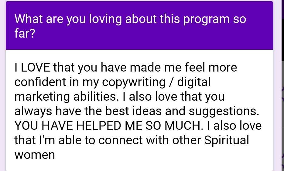 Copy Coaching Testimonial