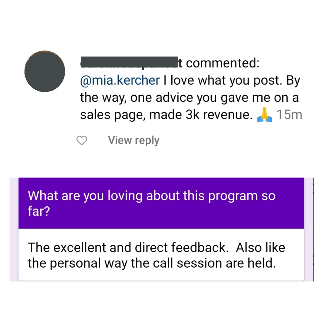Copy Coaching Testimonial